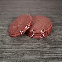 Stoneware Ceramic Coasters with Cork Bottom, Handmade Round Clay Drink Coasters Handmade in California, USA, SOLD INDIVIDUALLY, 1 PIECE (Red)