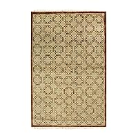 EORC Buy Handmade Wool Brown Transitional All Over Ningxia Rug Online
