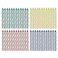 Birthday Candles, Small Multicolored Spiral (48-Count)