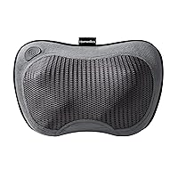 Cordless Shiatsu All-Body Massage Pillow with Soothing Heat, Reverse Function, Rechargeable Battery, and Integrated Controls –Lightweight