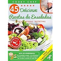 45 DELICIOSAS RECETAS DE ENSALADAS: FRESCAS - LIVIANAS - NUTRITIVAS (Colección Cooky Chef nº 2) (Spanish Edition) 45 DELICIOSAS RECETAS DE ENSALADAS: FRESCAS - LIVIANAS - NUTRITIVAS (Colección Cooky Chef nº 2) (Spanish Edition) Kindle