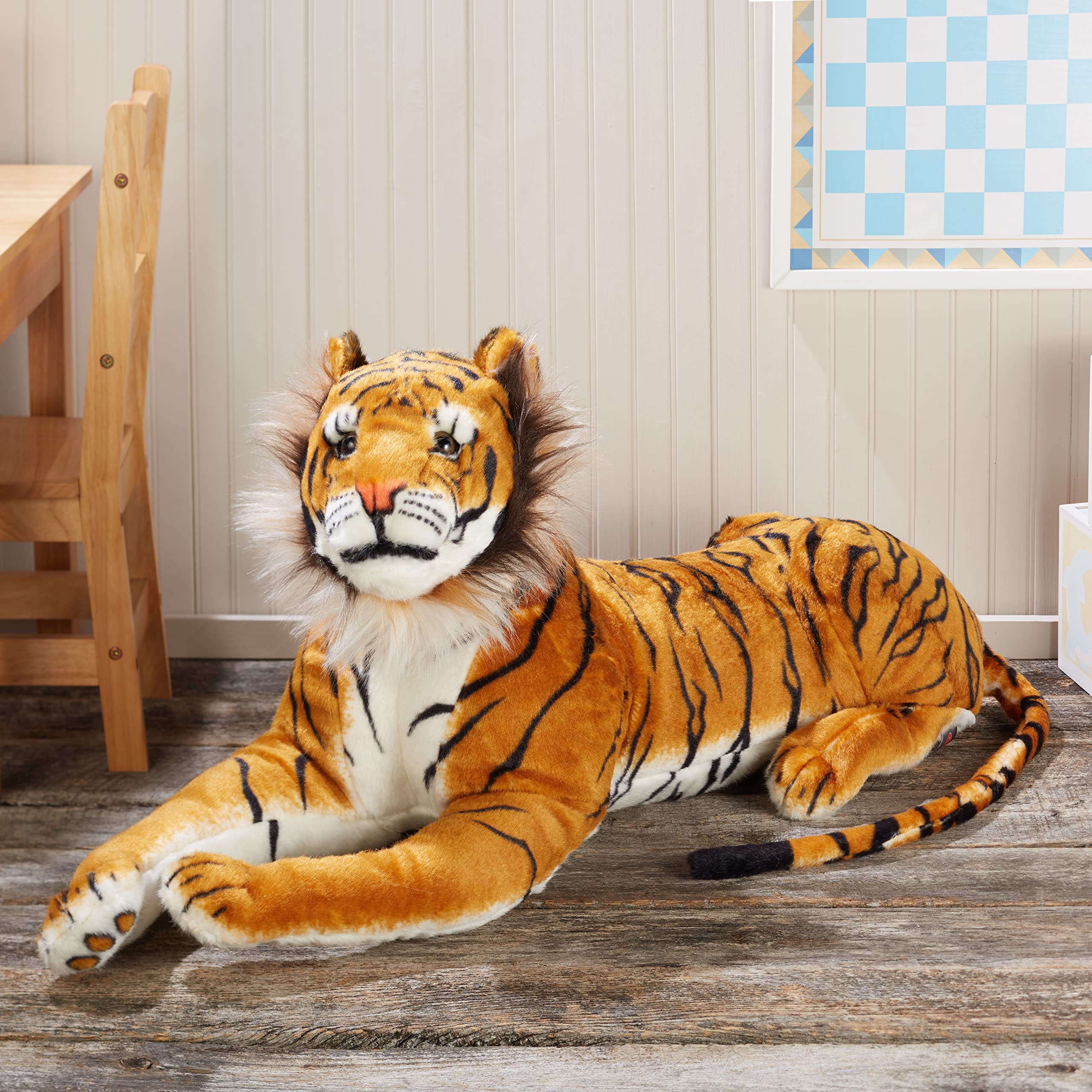 Melissa & Doug Giant Tiger - Lifelike Stuffed Animal (over 5 feet long)