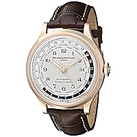 Baume & Mercier Men's A10107 Capeland Rose Gold Automatic Watch with Brown Leather Band