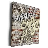 3dRose American Collage gritty grunge styled graphic design... - Museum Grade Canvas Wrap (cw_19423_1)