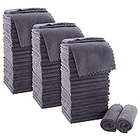 MOONQUEEN Ultra Soft Premium Washcloths Set - 12 x 12 inches - 72 Pack - Quick Drying - Highly Absorbent Coral Velvet Bathroom Wash Clothes (Grey)