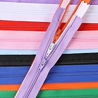 MIDELONG 20 Pcs Nylon Coil Zippers, 8 Inches 12 Inches Mixed Colorful Sewing Zippers Invisible Zippers Bulk Zipper Supplies for Tailor Sewing Bags Craft DIY Accessories, (10 Color)