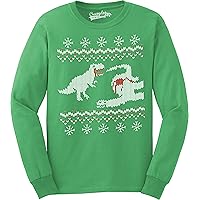 Crazy Dog T-Shirts Dinosaur Snack Funny T-Rex Dinos Ugly Christmas Unisex Crew Neck Sweatshirt