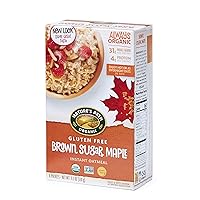 Organic Gluten Free Brown Sugar Maple Instant Oatmeal, 48 Packets (Pack Of 6), Non-GMO, 31g Whole Grains, 4g Plant Based Protein , 11.3 Ounce