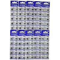 BlueDot Trading AG13 LR44 LR1154 SR44 A76 357A 303 357 LR44 Alkaline Button Coin Cell 1.5v Battery for Watches, calculators, and Toys, Quantity 100 Count