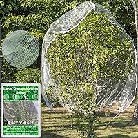 Large Fruit Tree Bird Netting, 5.9 Ft x 6.5 Ft Garden Mesh Netting with Zipper and Drawstring, Blueberry Bush Netting, Plant Tree Cover for Protect Flowers Vegetables from Deer Squirrel Bug