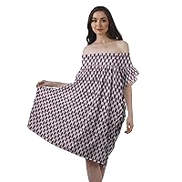 Poly Crepe Summer Outfits Printed Womens Fluter Sleeve Dress Casual Wear
