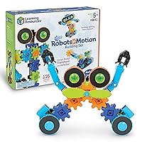 Learning Resources Gears! Gears! Gears! Robots in Motion Building Set - 116 Pieces, Ages 5+ Robot Toy, STEM Toys for Kids, Robots for Kids