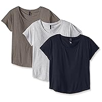 Apparel 3 Pack Short Sleeve T Shirts Tag Free Scoop Neck Triblend Stretch Undershirt Tees (6760)