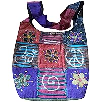Natural Flow Cotton Shoulder Bag Flower with Embroidery/Applique/Painted/Razor Cut