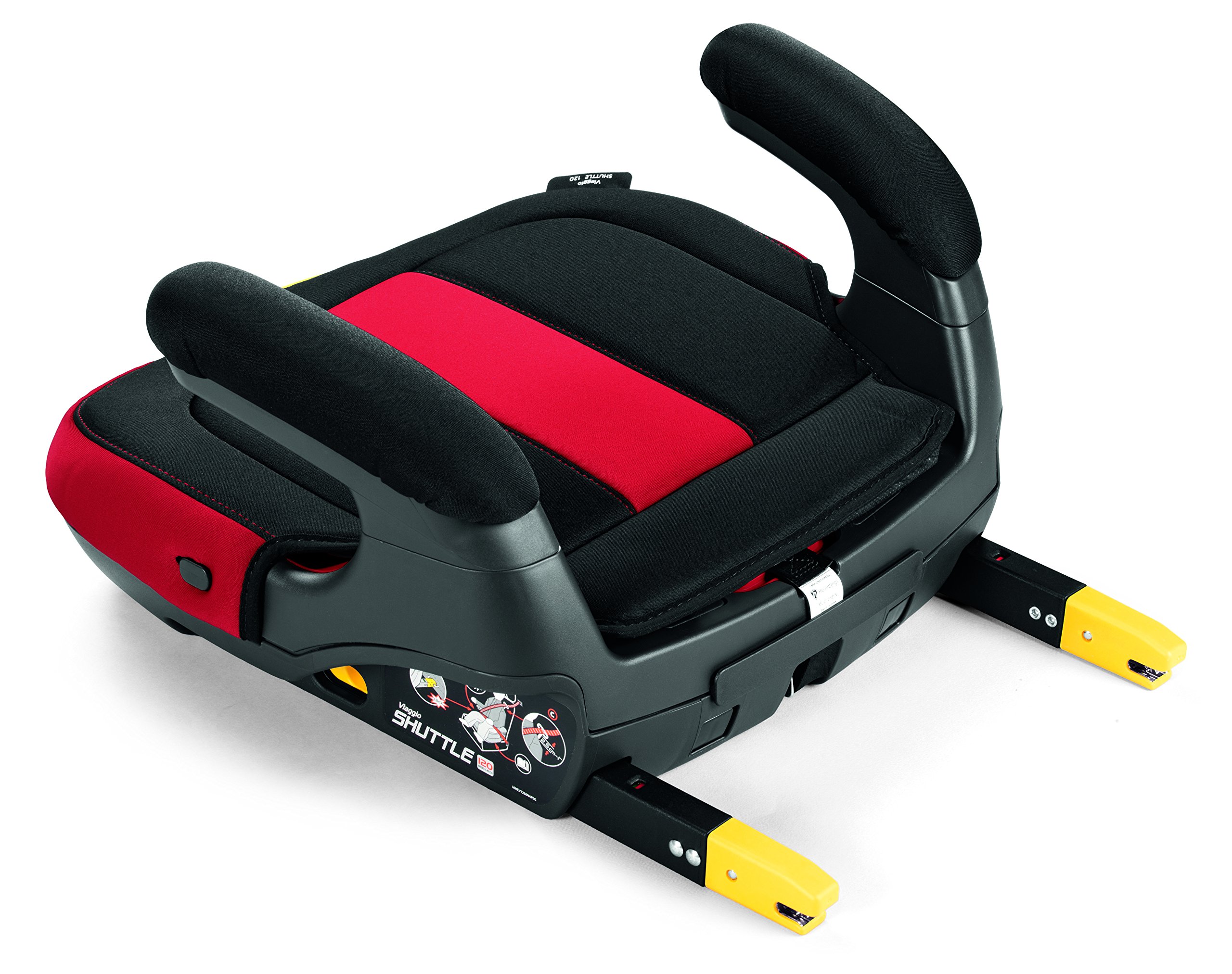 Peg Perego Viaggio Shuttle - Booster Car Seat - for Children from 40 to 120 lbs - Made in Italy - Monza (Black & Red)