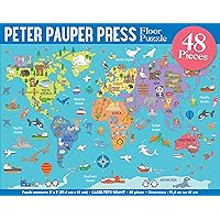 World Map Floor Puzzle (48 Pieces) (36 inches Wide x 24 inches high)