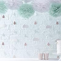 Ginger Ray Rose Gold & Clouds Backdrop Hanging Decoration Garland for Baby Showers - Hello World