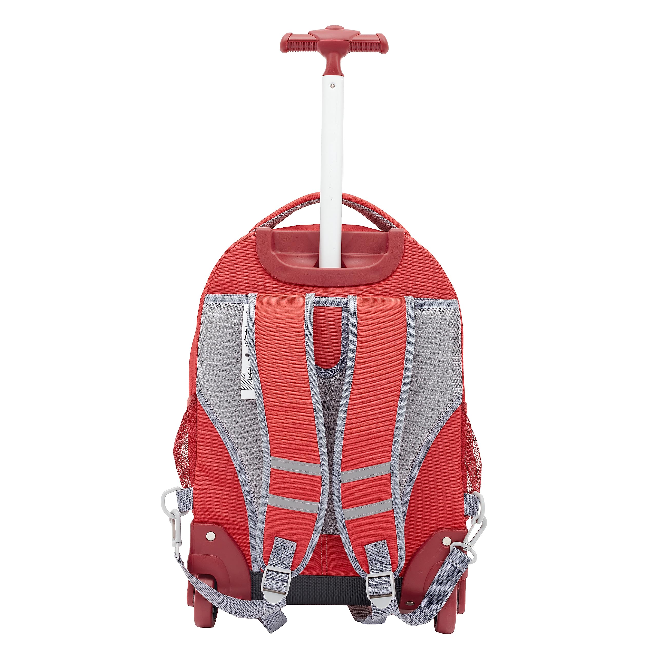 Travelers Club Rolling Backpack with Shoulder Straps, Red, 18-Inch