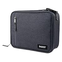 PackIt Freezable Classic Lunch Box, City Charcoal, Built with EcoFreeze® Technology, Collapsible, Reusable, Zip Closure With Front Pocket and Buckle Handle, For Work Lunch