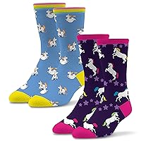 Socktastic womens Unicorn - 2 Pack of Funny Novelty Socks, Casual Crew Fits Shoe Size 6-11 Socks, Unicorn, Medium US,M1510R_UNICO