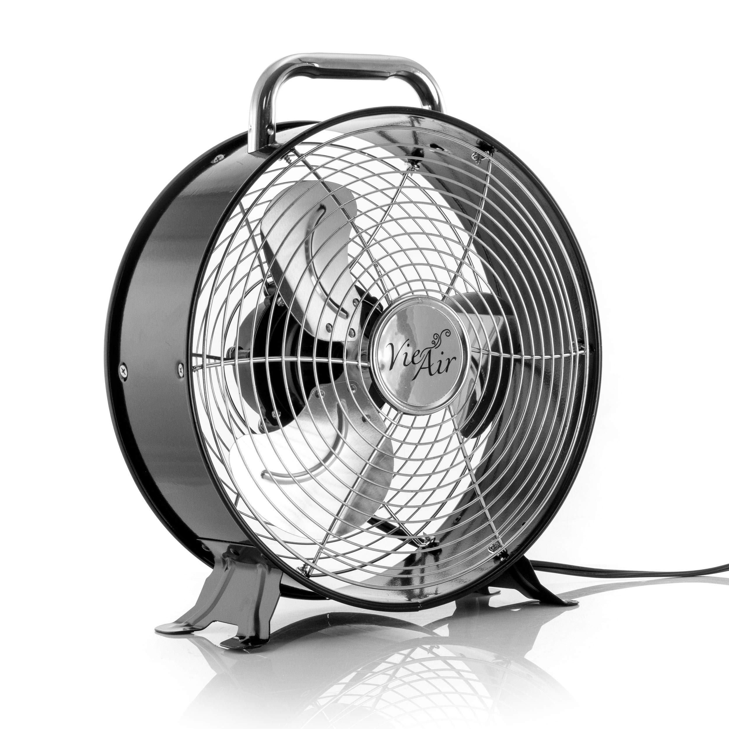 Vie Air High Velocity Powerful and Quiet Dual Speed Sleek Design Durable Metal Drum Fan, 12'' W