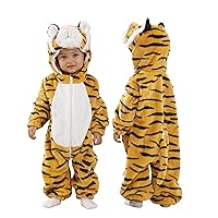 TONWHAR Kids' And Toddlers' Infant Tiger Dinosaur Animal Fancy Dress Costume Outfit Hooded Romper Jumpsuit
