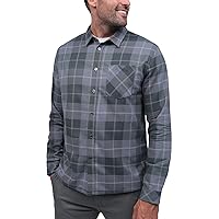 INTO THE AM Men's Long Sleeve Flannel Shirts - Casual Button Down Regular Fit S - 4XL