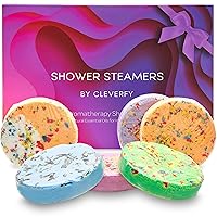 Cleverfy Shower Steamers Aromatherapy - Variety Pack of 6 Shower Bombs with Essential Oils. Self Care Christmas Gifts for Women and Stocking Stuffers for Adults and Teens. Purple Waves Set