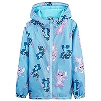 Disney Stitch Girls Raincoat - Waterproof Hooded Jacket for Kids 4-14 Years Fleece Lined - Stitch Gifts for Girls Teens
