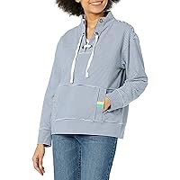 Women's Stripe Lace Up Front Sweatshirt