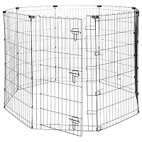 Amazon Basics Foldable Octagonal Metal Exercise Pet Play Pen for Dogs, Fence Pen, Single Door, Large, 60 x 60 x 42 Inches, black