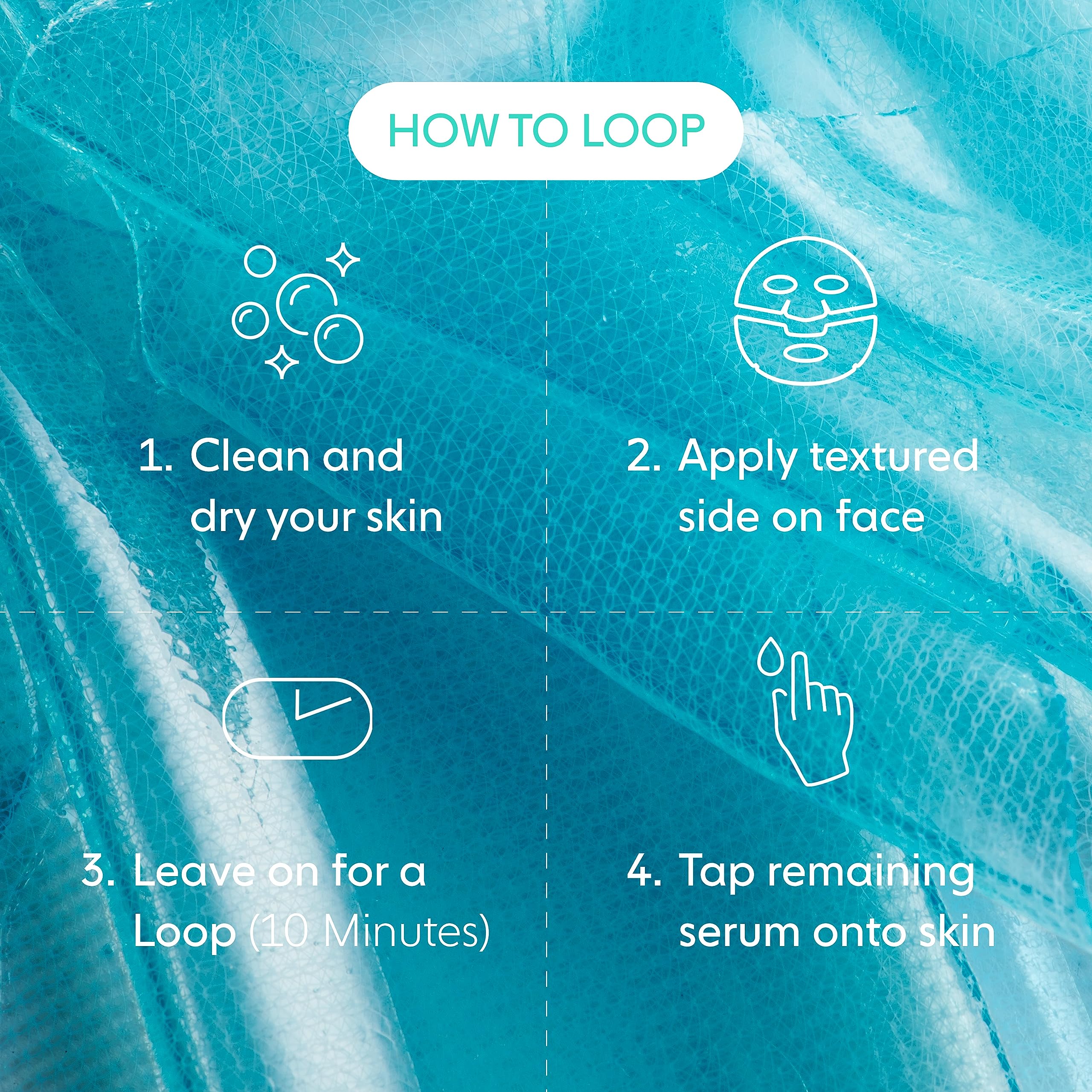 LOOPS VARIETY LOOP KIT - The Best Hydrogel Face Masks for Every Skin Moment - Comes With Five Masks for Brightening, Detoxifying, Repairing, Glowing, and Rejuvenating - For All Skin Types - 5 Pc