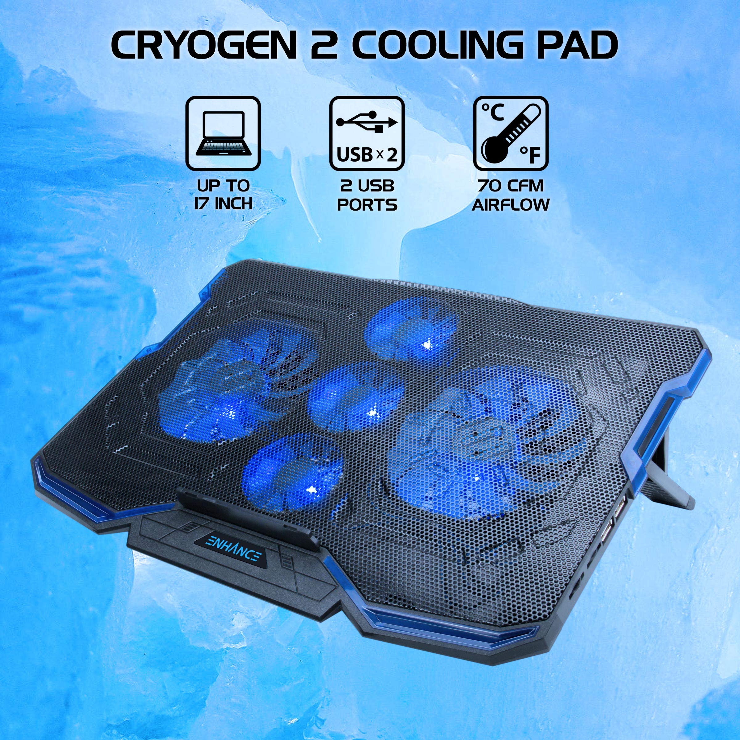 Mua Enhance Cryogen Gaming Laptop Cooling Pad Fits Up To Inch Computer Ps Adjustable