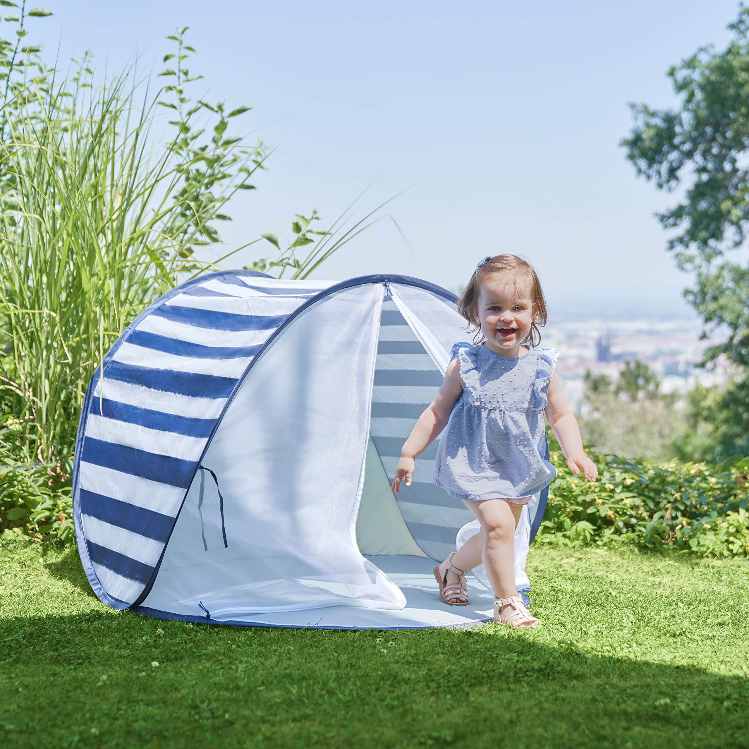 Babymoov Anti-UV Marine Tent UPF 50+ Sun Protection with Pop Up System for Easy Use & Transport (Summer 2023 Edition), Navy