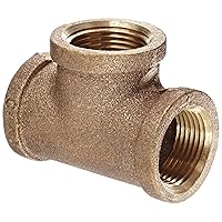 Anderson Metals 38101 Red Brass Pipe Fitting, Tee, 3/4