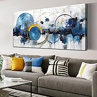 ZHAOSHOP Abstract Canvas Wall-Art - Blue Home Office Wall Decor - Modern Wall Art for Living Room Large Size Ready to Hang Size 24