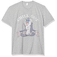 Disney Men's Lion King Rafiki Chill Out Meditation, Athletic Heather, 3X-Large