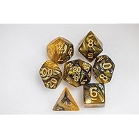 Dice Set for DND for Dungeons and Dragons Ttrpg Games, Multi-Sided RPG Polyhedral Resin Roleplaying Games (Black Yellow Marble)