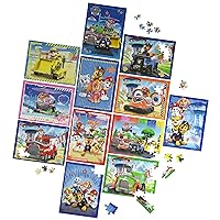 PAW Patrol, 12-Puzzle Pack 24-Piece 48-Piece 100-Piece Kids Puzzles Chase Marshall Skye Everest Rubble Zuma Rocky, for Preschoolers Ages 4 and up