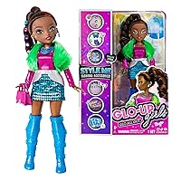 GLO-UP Girls Season 2 Kenzie African American Girl Fashion Doll, Dazzling Jewelry, Hair Gems, Accessories, Fashions, Face Stickers, Makeup, Nails