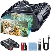 4K Night Vision Binoculars, Infrared Night Vision Goggles for Adults, 3.2'' Large Screen, 8X Digital Zoom, 32GB Card to Save Photos and Videos for Camping Hunting & Security
