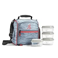Fit & Fresh JAXX Meal Prep Lunch Box With Container For Men and Women, 5pc. Meal Prep Kit Lunch Bag With Containers Included