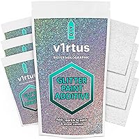 Silver Holographic Glitter Paint Additive [400g] with 4X Finishing Buffing Pads for Painting Glitter Walls - Add to Latex Paint, Interior or Exterior for Easy Glitter Sparkle Walls, Ceilings