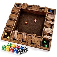 ropoda 14 Inches 4-Way Board Game (2-4 Players) for Kids & Adults [Large Wooden Game, 8 Dice + Rules] Smart Addition Learning Game – Vantage Style