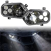 SAUTVS LED Headlights with Angel Eye for Sportsman, LED Head Lights Front Lamps with High Low Beam Lights for Polaris Sportsman 400 500 550 570 800 850 2009-2017 Accessories