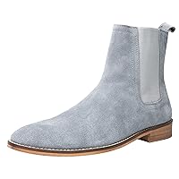 Chelsea Boots Men Suede Casual Dress Boots Ankle Boots Formal Shoes Black Brown Grey