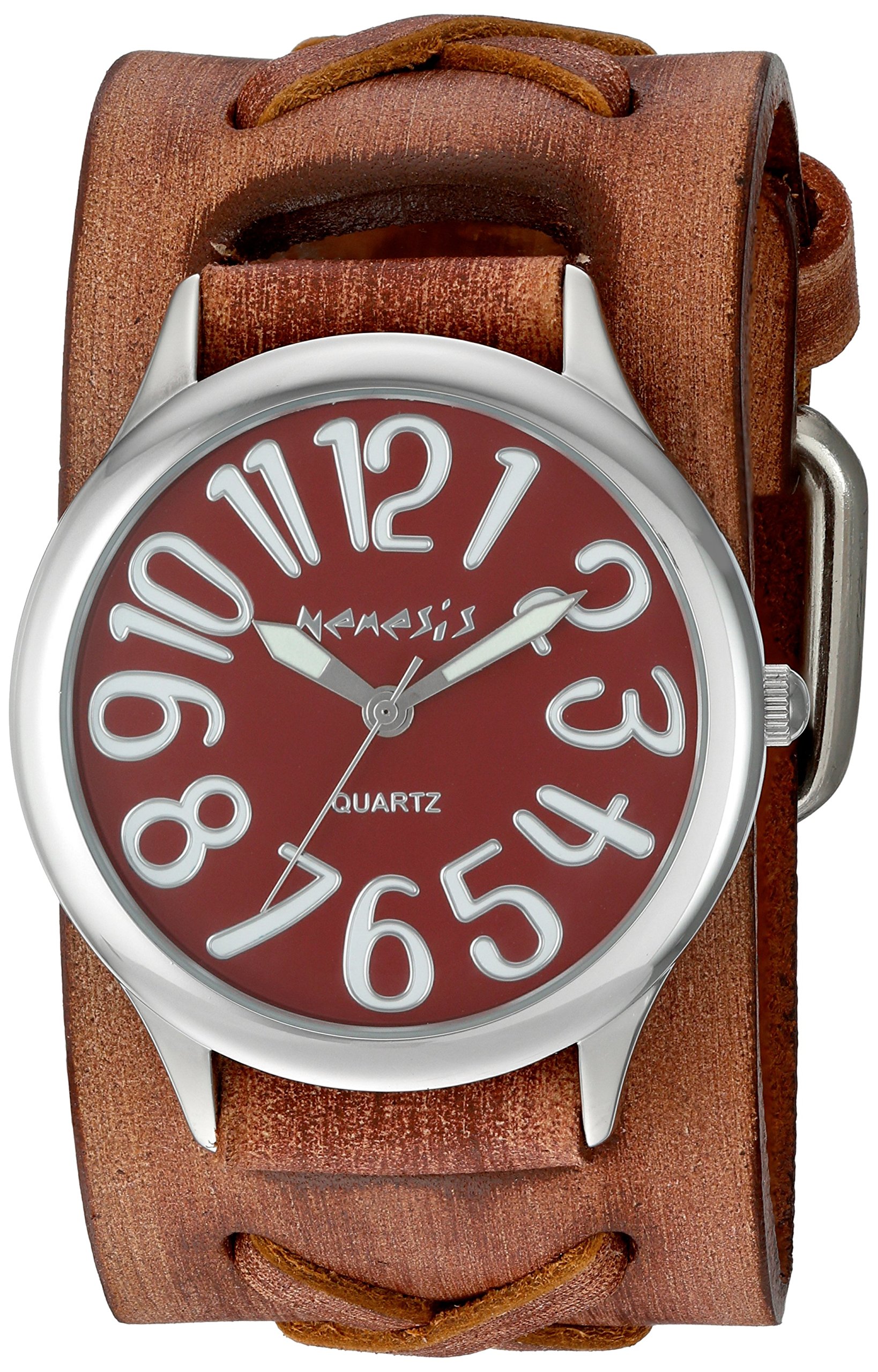 Nemesis Women's 'Always Summer Series' Quartz Stainless Steel and Leather Watch, Color:Brown (Model: BSFX108R)