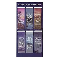 Christian Art Gifts Set of 6 Lift Up Your Hands Scenic Nature Inspirational Magnetic Bible Verse Bookmark with Scripture, Size Small 2.3