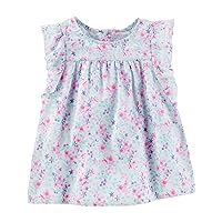 OshKosh B'Gosh Little Girls' Floral Flutter Sleeve Top, 2-Toddler