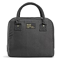 Lunch Bag For Women, Insulated Womens Lunch Bag For Work, Leakproof & Stain-Resistant Large Lunch Box For Women With Containers, Zipper Closure Bloomington Bag, Black